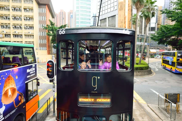 Двухэтажный трамвай — стоковое фото