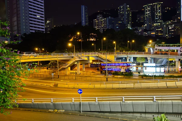 Hong Kong om natten – stockfoto