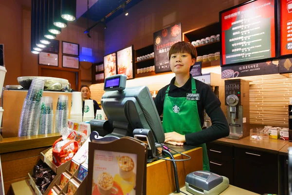 Starbucks-kafeen i Shenzhen – stockfoto