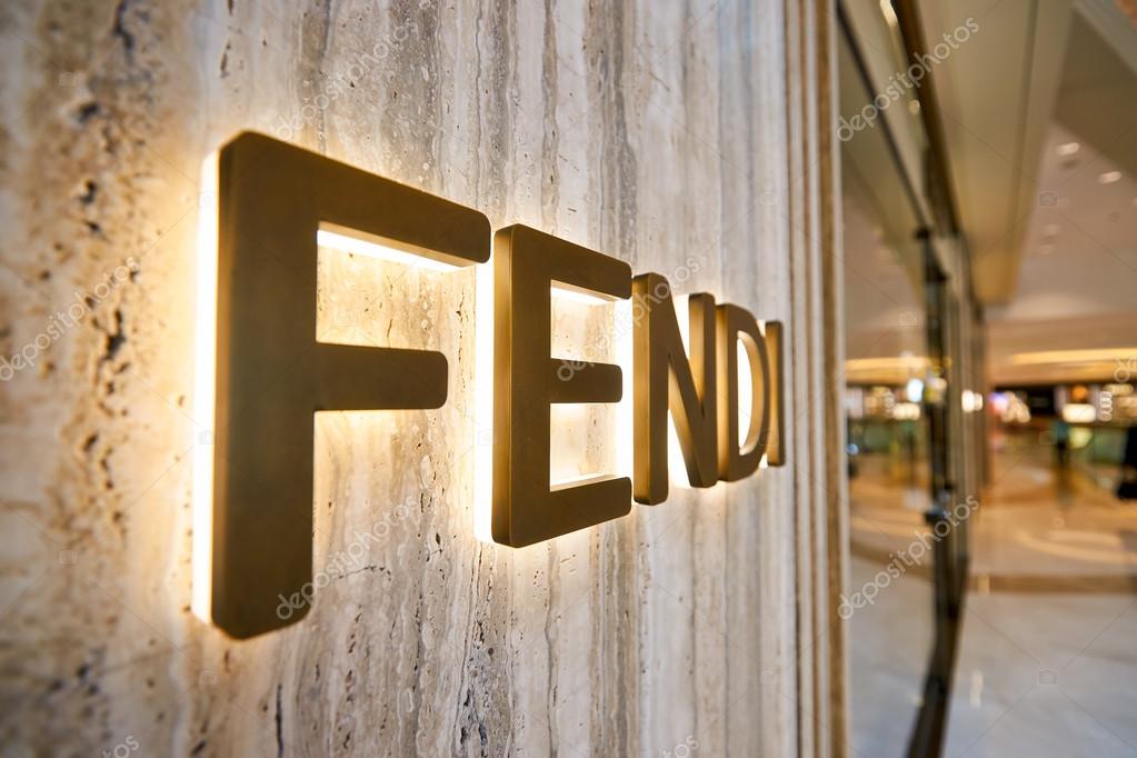 Fendi logo on wall – Stock Editorial 