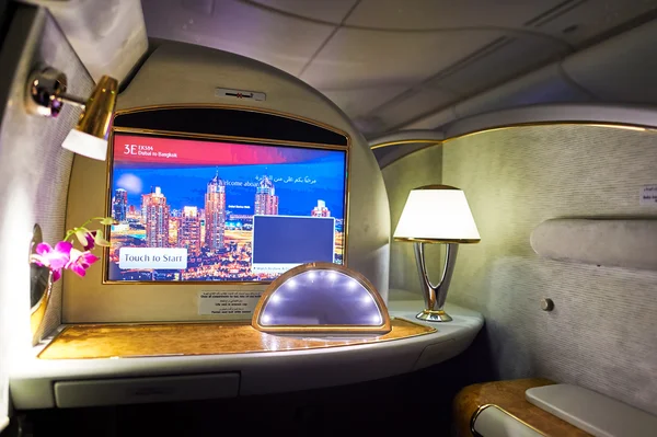 À l'intérieur d'Emirates Airbus A380 — Photo