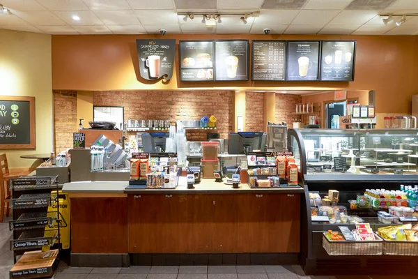 Sales area in Starbucks Cafe — Stock Photo, Image