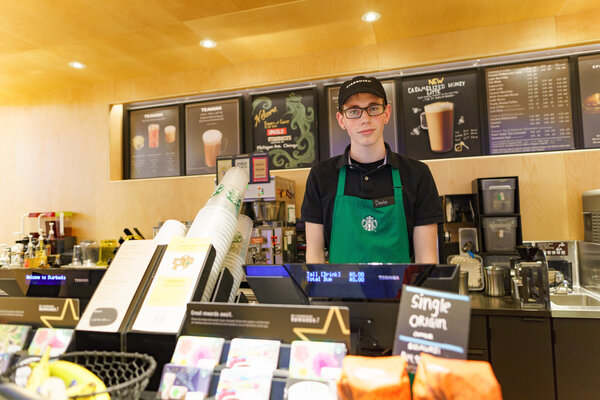 Inside of Starbucks Cafe