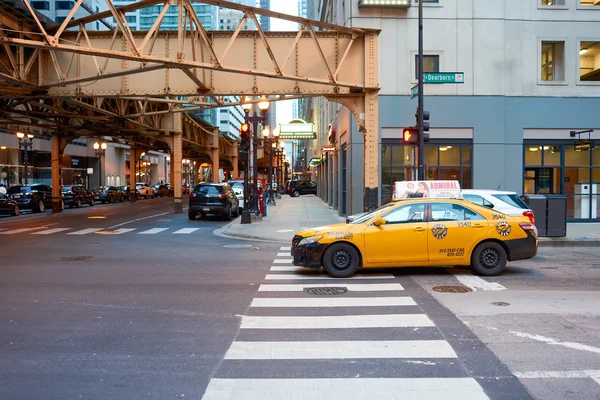 Street of Chicago at evening — Stock Photo, Image