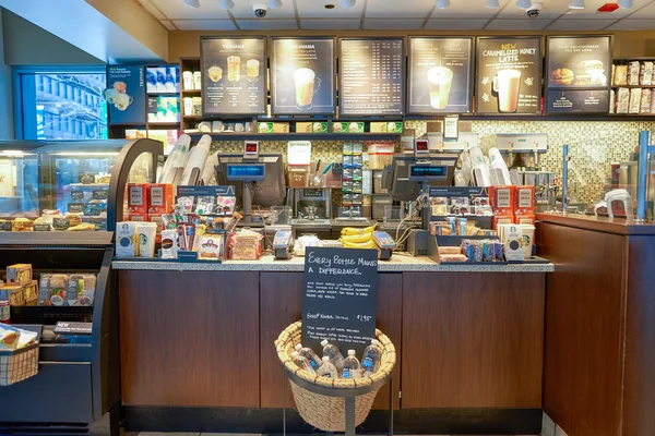 Inside of Starbucks Cafe — Stock Photo, Image