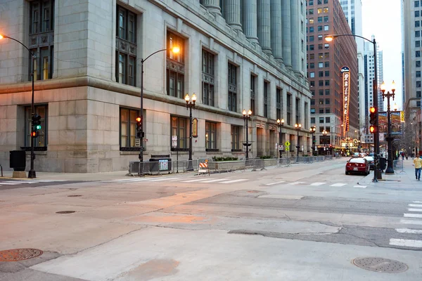 Street of Chicago at evening — Stock Photo, Image