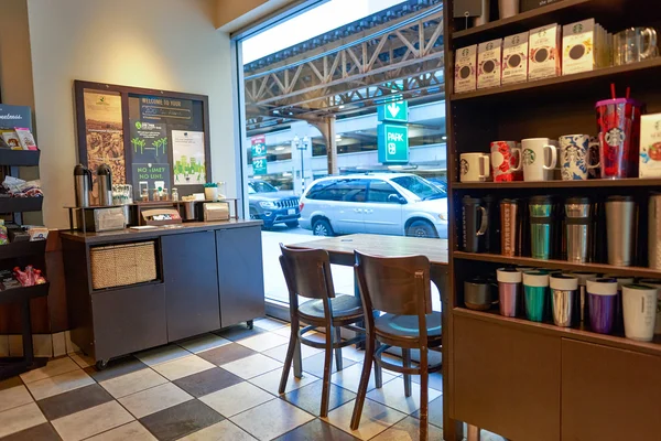 Inside of Starbucks Cafe — Stock Photo, Image