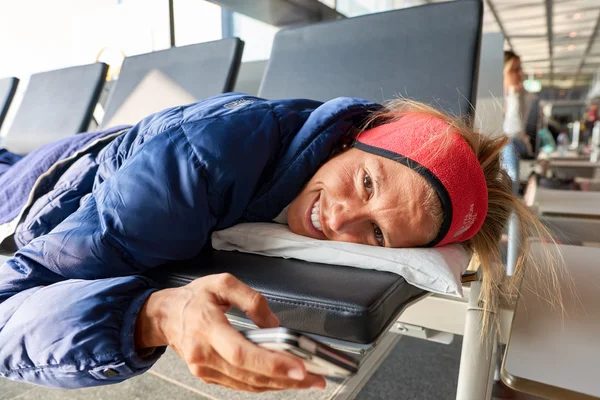 Passenger at Frankfurt Airport — Stock Photo, Image