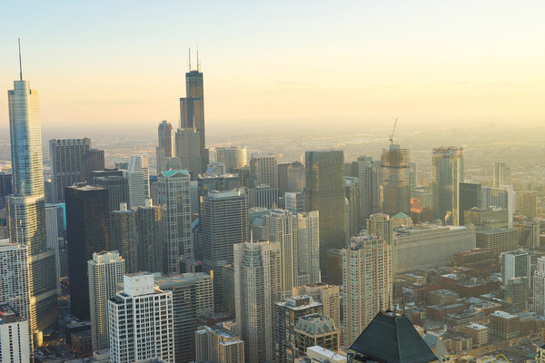 CHICAGO, USA - MARCH 28, 2016: view of Chicago from John Hancock Center. Chicago is a major city in the United States of America