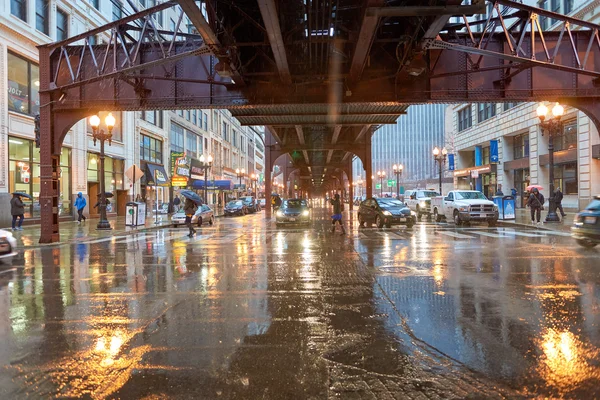 Straat van Chicago overdag — Stockfoto