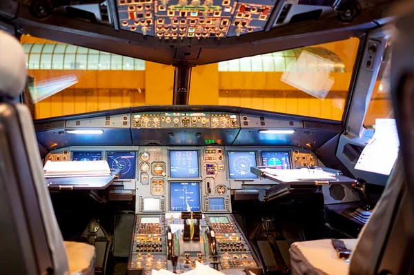 Dentro de Airbus A320 — Fotografia de Stock