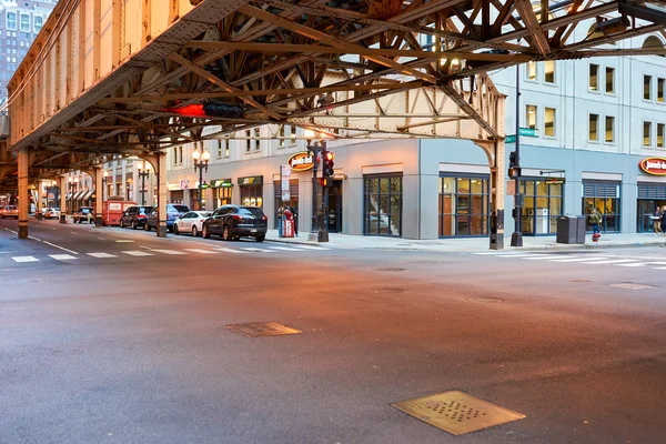 Street of Chicago at evening — Stock Photo, Image