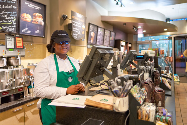 Inside of Starbucks Cafe