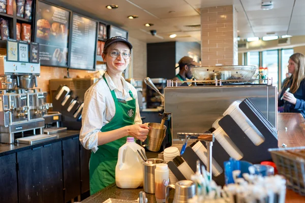 Вашингтон в Starbucks Cafe — стоковое фото