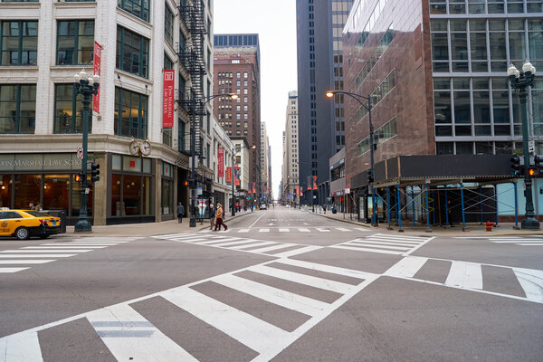 CHICAGO, USA - CIRCA MARCH, 2016: street of Chicago at daytime. Chicago, colloquially known as the 
