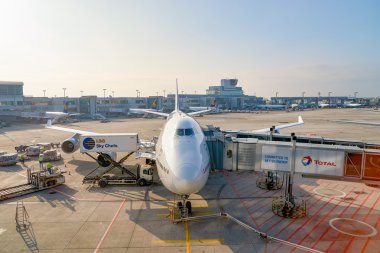 Lufthansa uçağı Frankfurt Havaalanı'na demirledi