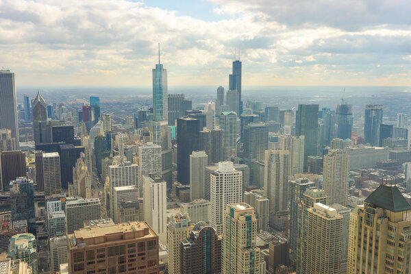CHICAGO, USA - MARCH 28, 2016: view of Chicago from John Hancock Center. Chicago is a major city in the United States of America