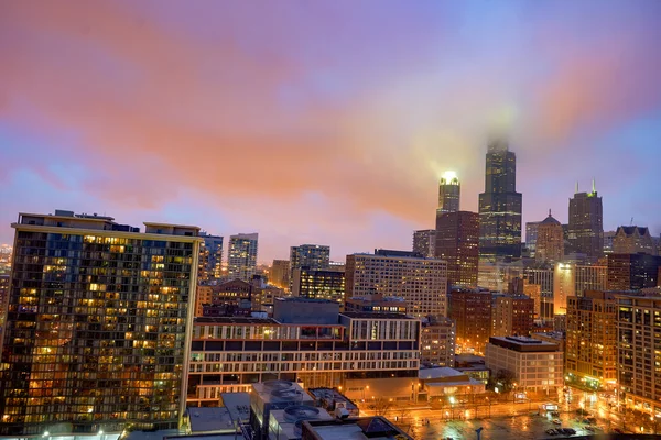 Vista di Chicago di notte — Foto Stock