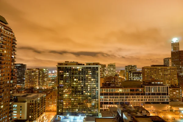 Vista de Chicago à noite — Fotografia de Stock