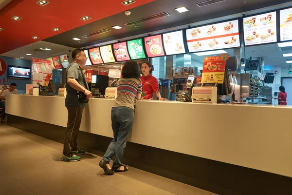 Nside of McDonald 's restaurant — стоковое фото