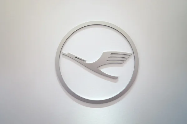 Lufthasa logo in Boeing 747-8I — Stock Photo, Image