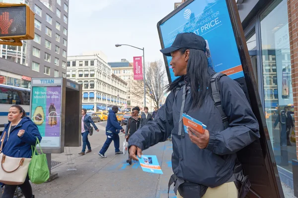 Kobieta z reklamy At&T — Zdjęcie stockowe