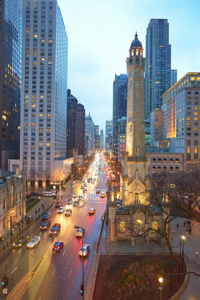 Chicago in de avond, Verenigde Staten — Stockfoto