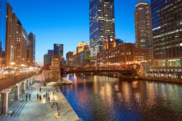 Chicago at twilight time — Stock Photo, Image