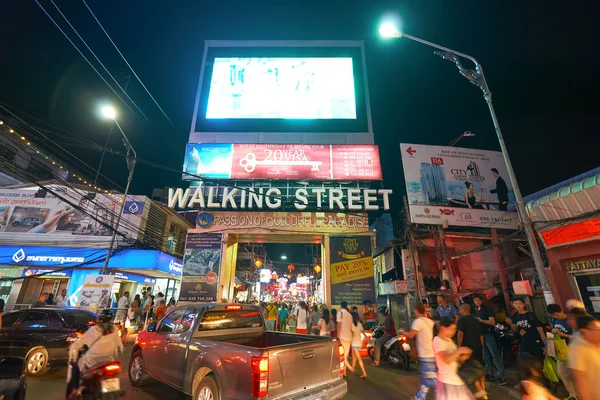 Walking Street'in kuzey ucundaki tabela — Stok fotoğraf