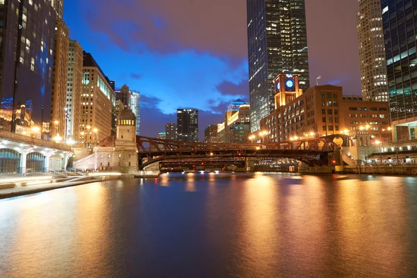 Chicago at twilight time — Stock Photo, Image