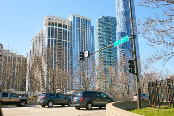 Traffico di Chicago durante il giorno — Foto Stock