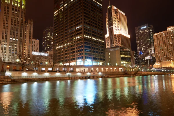 Chicago at night time — Stock Photo, Image