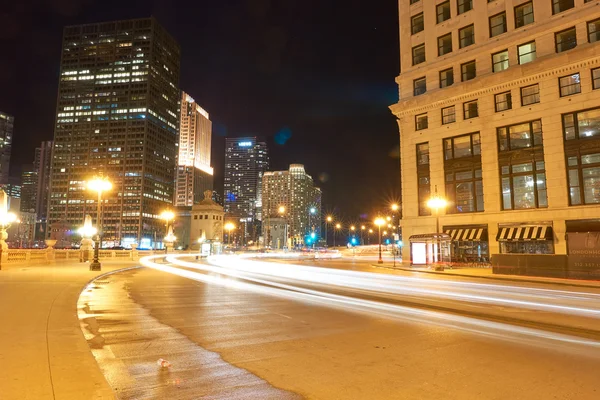 Chicago op moment van de nacht — Stockfoto