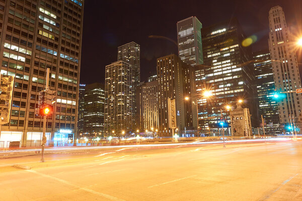 Chicago at night time