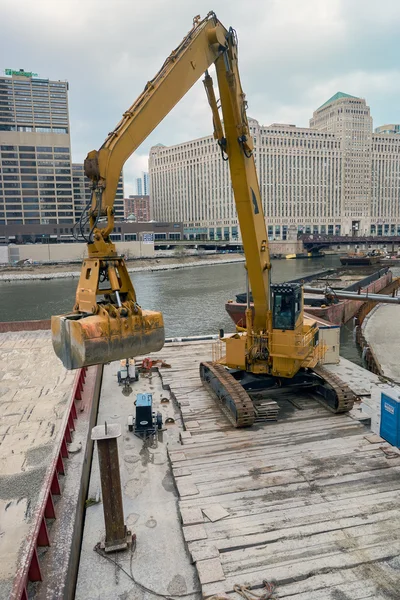 Caterpillar excavator in Chicago — Stock Photo, Image