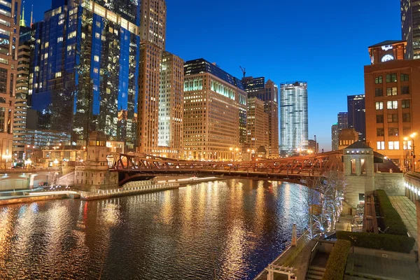 Chicago at twilight time — Stock Photo, Image