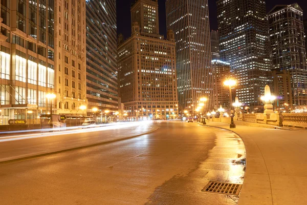 밤 시간에 시카고 — 스톡 사진