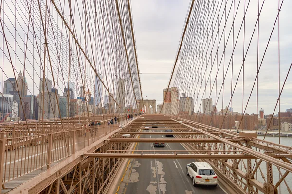 A ponte de Brooklyn em Nova York — Fotografia de Stock