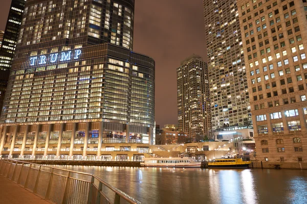 Chicago at night time — Stock Photo, Image