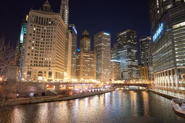 Chicago por la noche — Foto de Stock