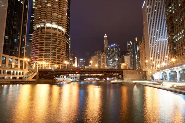 Chicago w porze nocnej — Zdjęcie stockowe