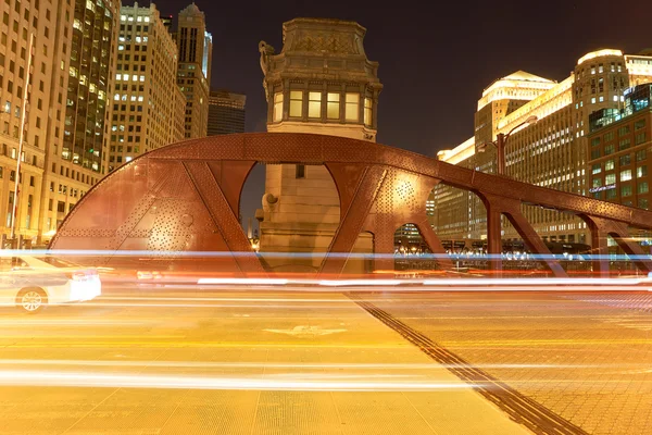 Chicago gece zaman — Stok fotoğraf