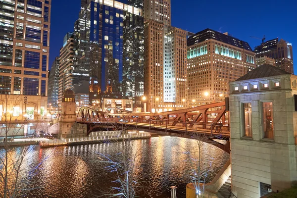 Chicago twilight tijde — Stockfoto