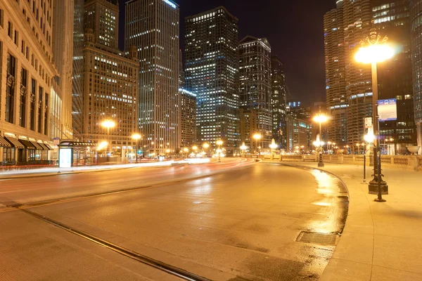 Chicago at night time — Stock Photo, Image