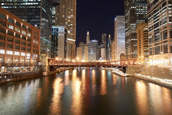 Chicago in der Nacht — Stockfoto