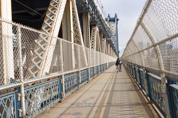 Manhattan Bridge Pedestrian Walkway — Stock Photo, Image