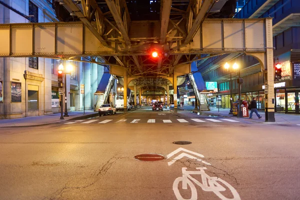 Chicago street in the evening — Stock Photo, Image