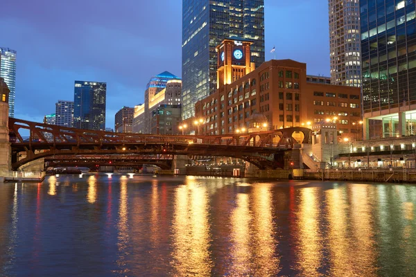 Chicago twilight tijde — Stockfoto