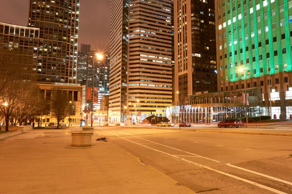 芝加哥在夜间 — 图库照片
