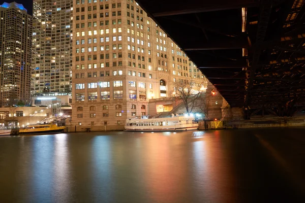 Chicago v noční době — Stock fotografie